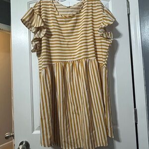 Striped Yellow and White Kids Dress